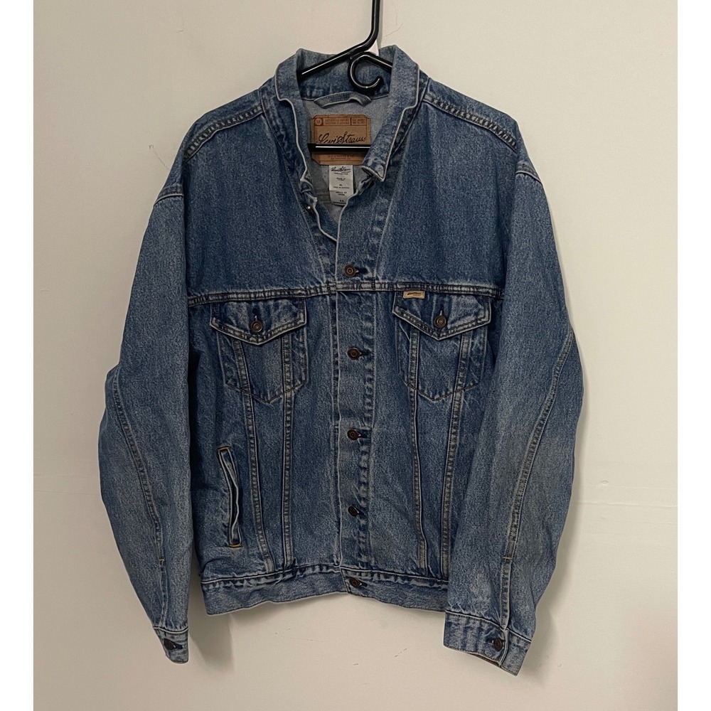 Levi Strauss Signature Mens Denim Trucker Jacket Medium Wash Blue XL